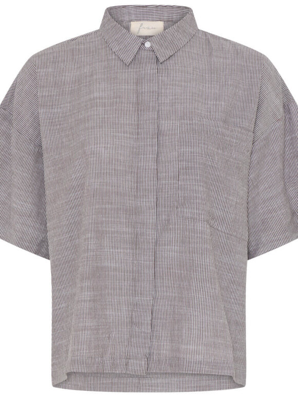 FRAU - Nice SS Shirt coffee stripe