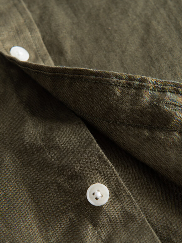 Les Deux - Kristian Linen B.D Shirt Olive