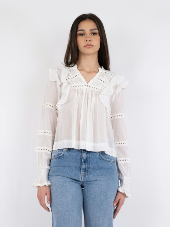 Neo Noir - Aurika S Voile Blouse White