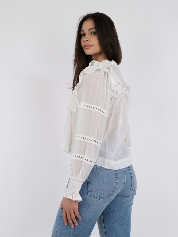 Neo Noir - Aurika S Voile Blouse White