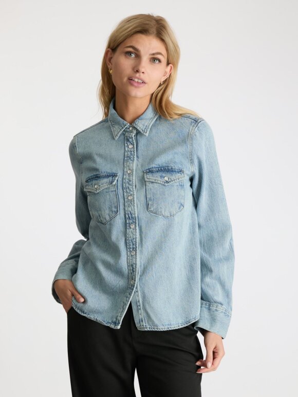 Neo Noir - Roger Denim shirt Smoke blue