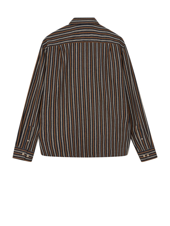 Mos Mosh Gallery - MMGTheo Stripe Shirt Navy