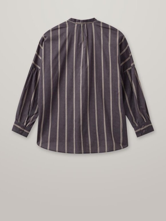 HEYANNO - MMHTrace Stripe Shirt Brown