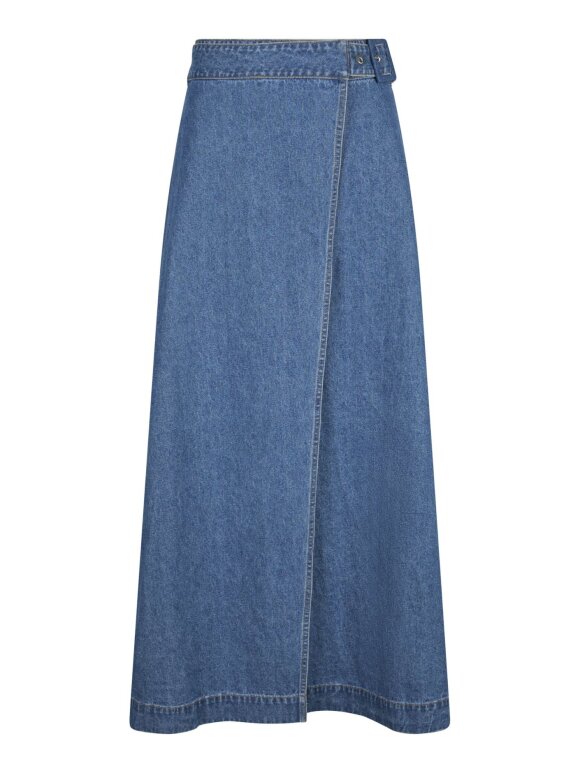 Neo Noir - Nina Wrap Denim Skirt Blue