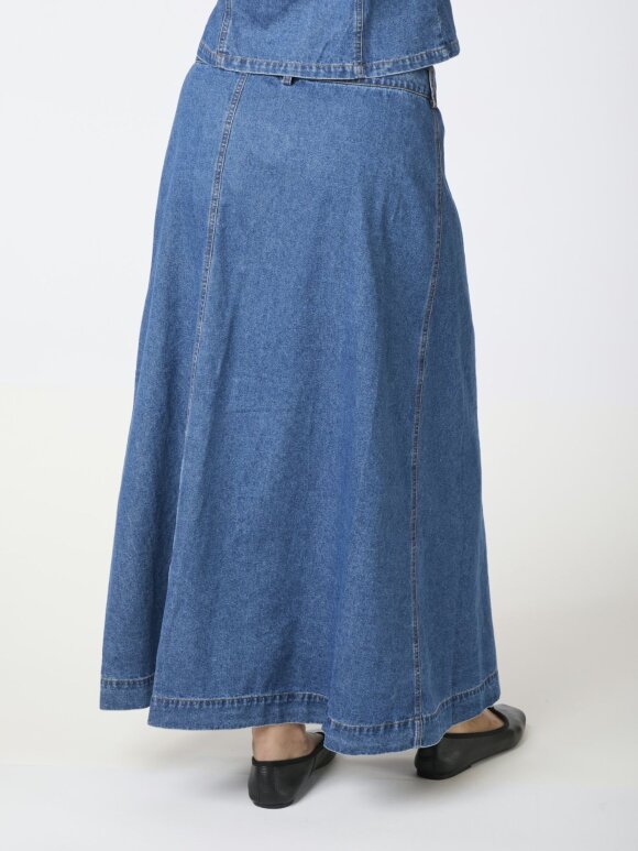 Neo Noir - Nina Wrap Denim Skirt Blue