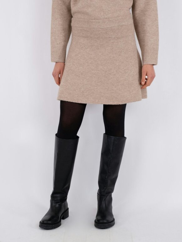 Neo Noir - Gisa Knit Skirt sand melange