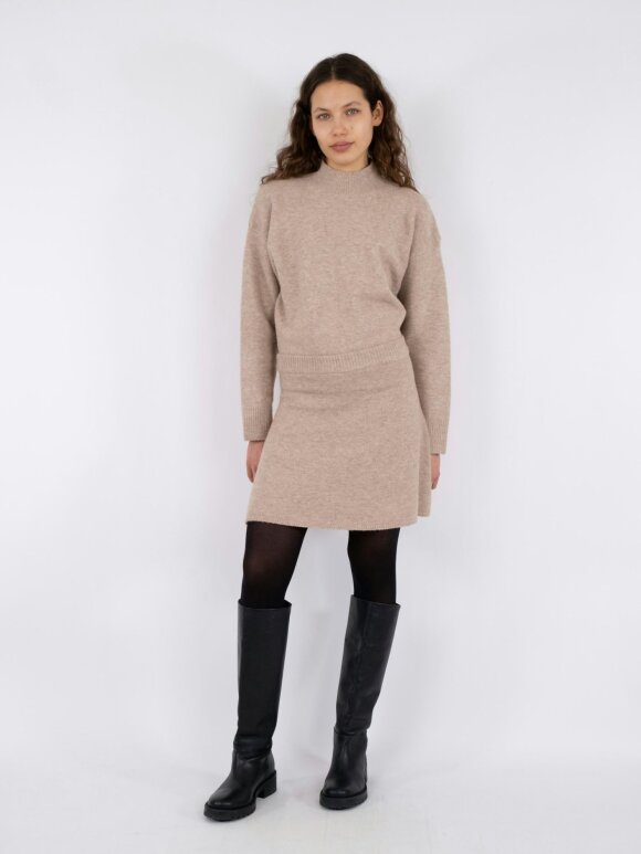 Neo Noir - Gisa Knit Skirt sand melange