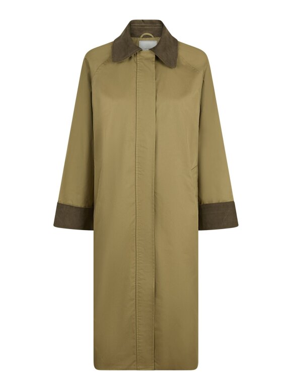 Neo Noir - Anneli Cord Coat Khaki