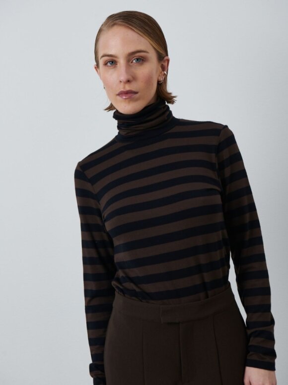 La Rouge - Stinna L/S stripe black/Brown