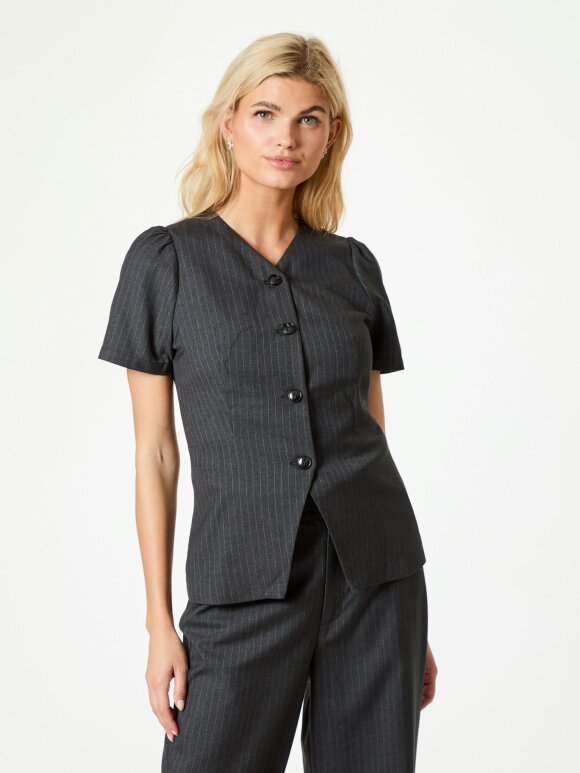 Neo Noir - Jules Pinstripe Blouse antraci