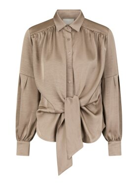 Neo Noir - Naja Satin Shirt Dark Taupe