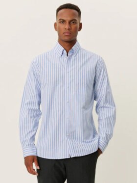 Les Deux - Kent Stripe Peached Poplin Shi