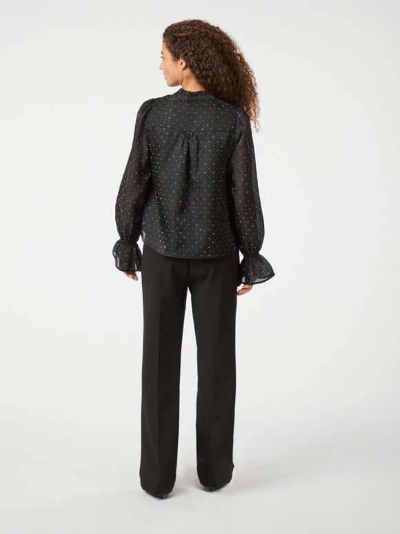 Neo Noir - Amara Bedazzled Blouse Black