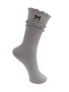 Black Colour - BCFrill bow sock L. Grey