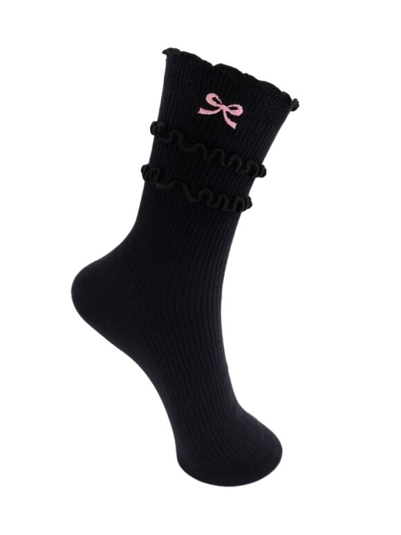 Black Colour - BCFrill bow sock Black