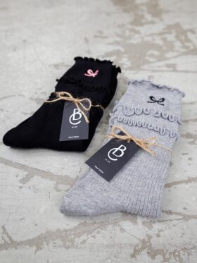 Black Colour - BCFrill bow sock Black