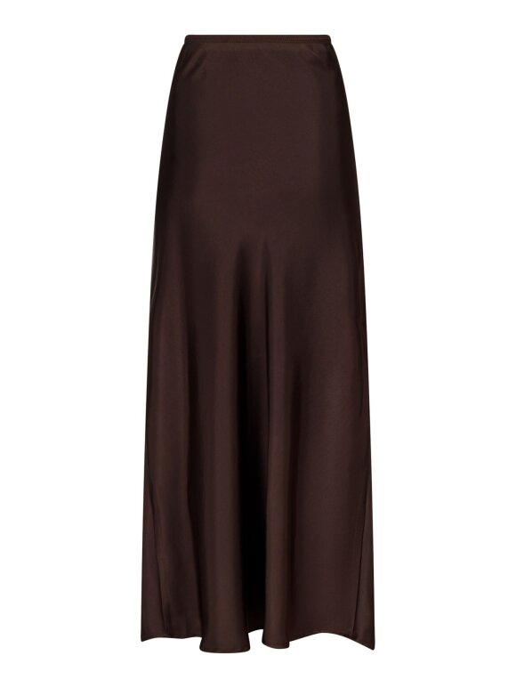 Neo Noir - Vicky Heavy Sateen Skirt Brown