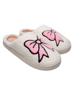 Black Colour - BCBow Slippers Off White