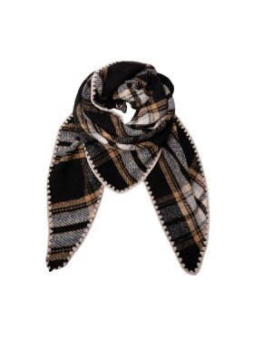 Black Colour - BCLeoni Chequered scarf Black