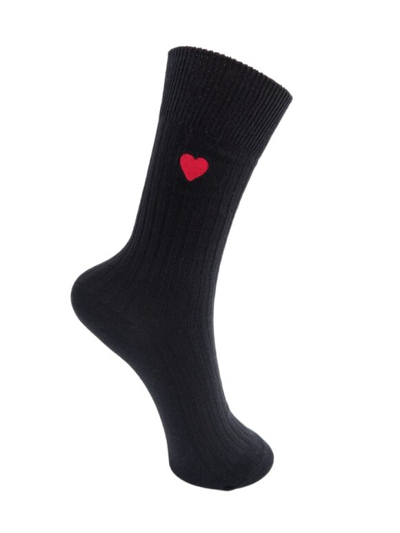 Black Colour - BCAnisha heart Sock Black