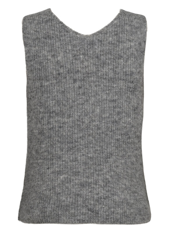 Numph - NURiette Rib V-Neck vest grey