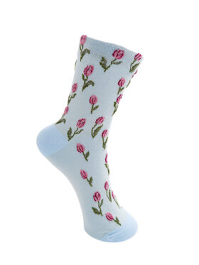 Black Colour - BCDua Flower Sock lt. Blue