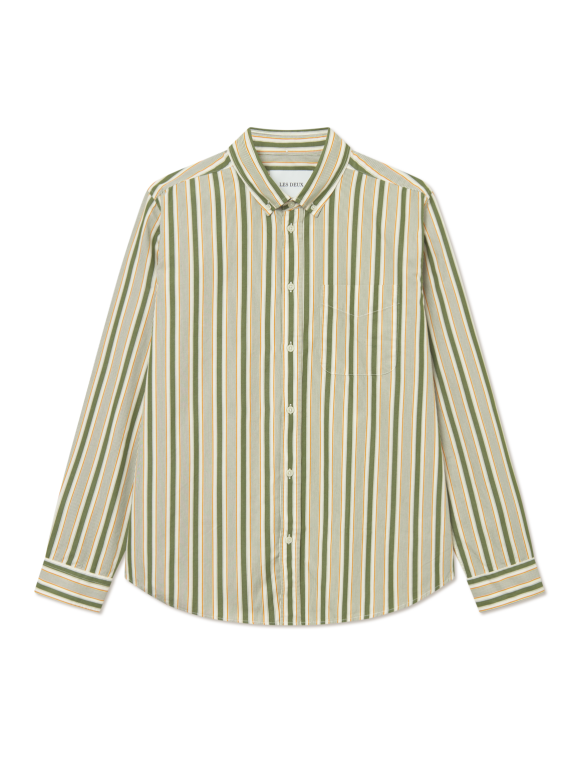 Les Deux - Kent Stripe Peached Poplin Shi