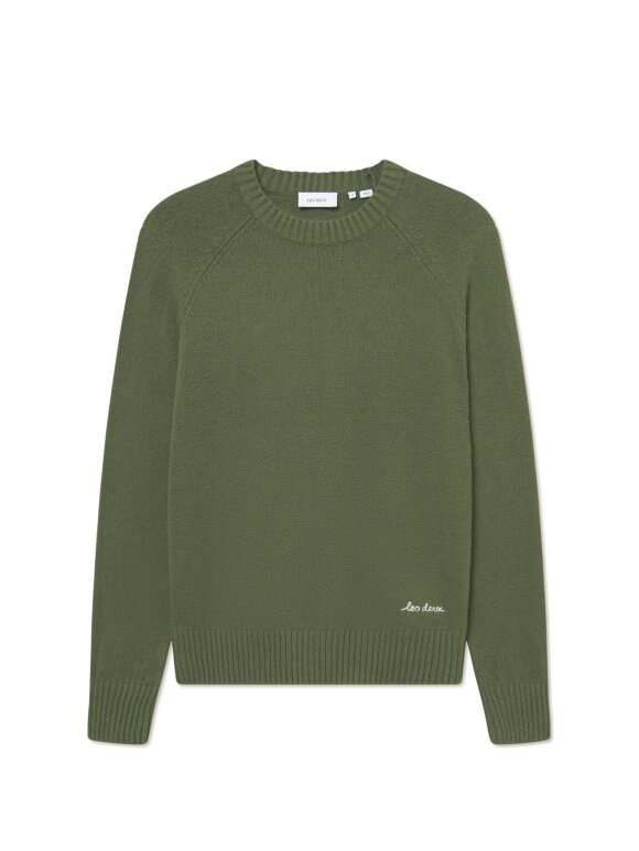 Les Deux - Brad Roundneck knit chive Green