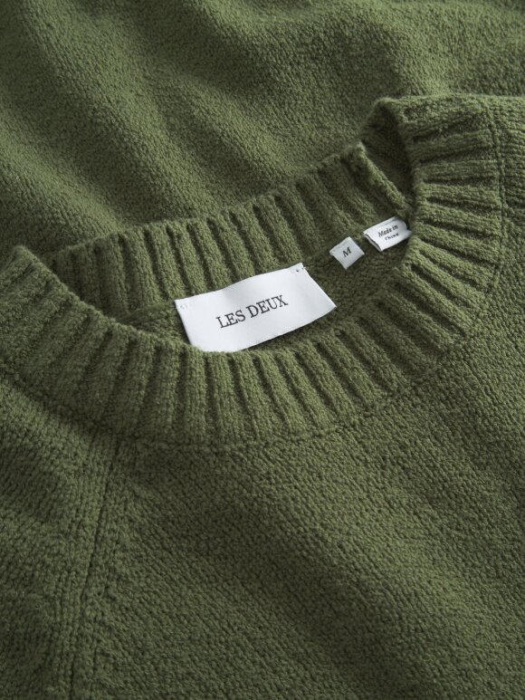 Les Deux - Brad Roundneck knit chive Green