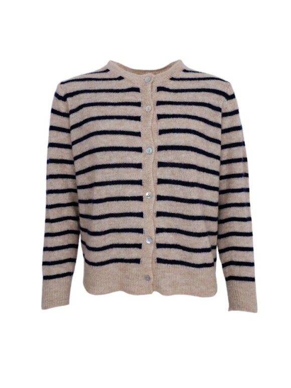 Black Colour - BCDell Striped Knit Cardigan